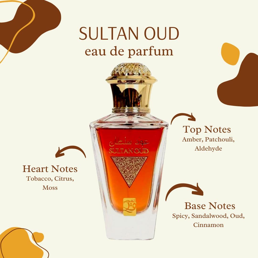 My Perfumes SULTAN OUD from AL QASR Eau De Parfum for Men and Women Long Lasting Arabian Perfume 100ml