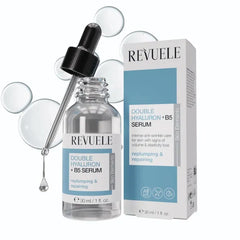 REVUELE Double Hyaluron + B5 Serum, Hydrating Face Serum with Hyaluronic Acid & Panthenol 1 fl.oz