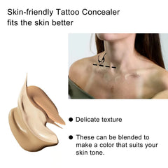 Tattoo Cover Up,Waterproof Invisible Concealer Body Leg Bruise Stretch Scar Dark Spots Vitiligo Skin Makeup Waterproof,Professional Long Lasting Tattoo Cover Up Suitable for Men and Women,2 Colors/Set