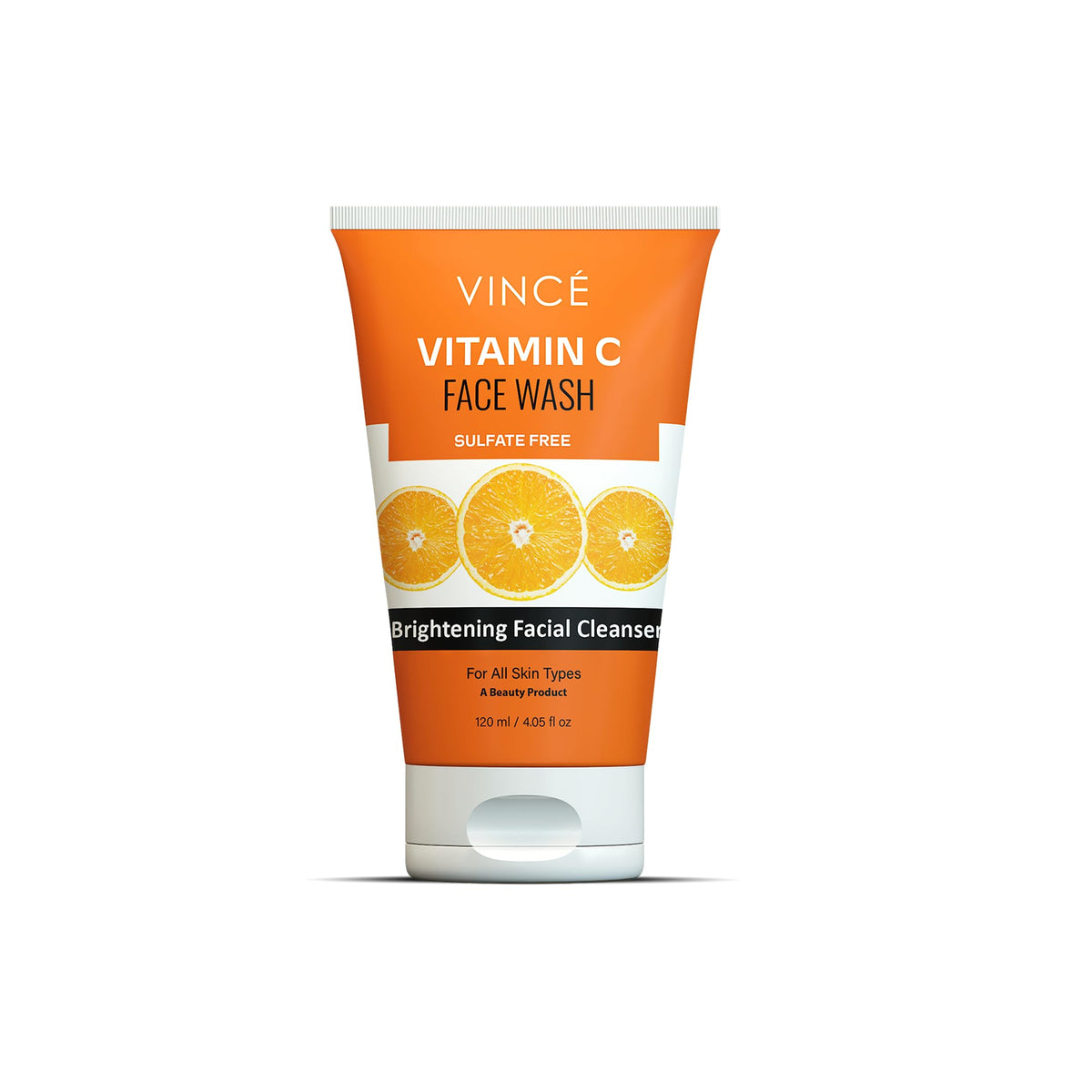 Vince Vitamin C Facial Wash - Deep Cleanses, Brightens & Hydrates Skin - Fades Dark Spots, Sun Spots & Blemishes - Removes Dirt & Impurities, Reveals Bright & Even Skin, 120ml