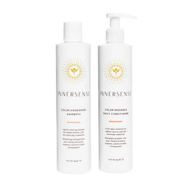 INNERSENSE Organic Beauty - Color Awakening Hairbath Shampoo + Daily Conditioner Duo | Non-Toxic, Cruelty-Free, Clean Haircare (10 fl oz each)