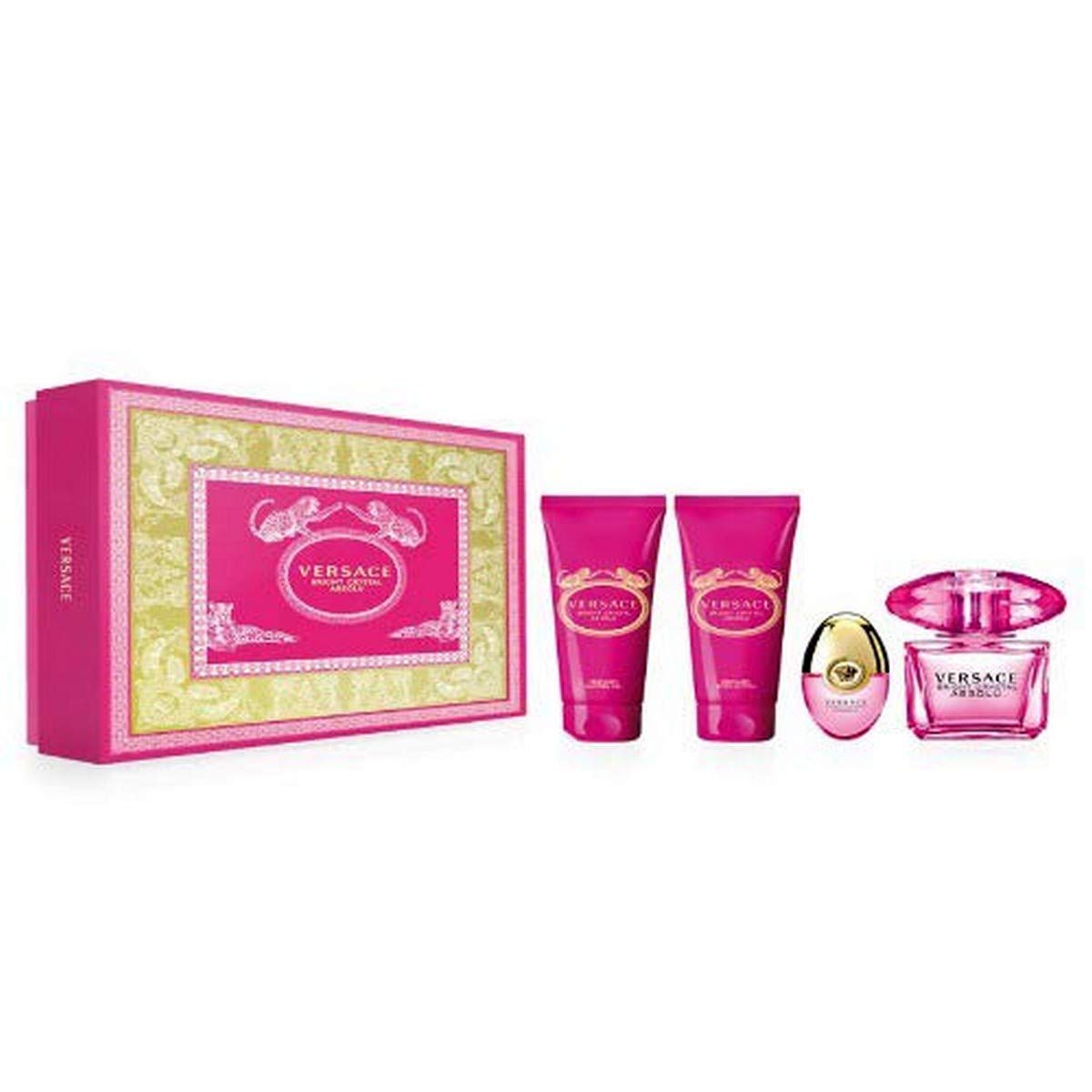 VERSACE Bright Crystal Absolu Eau de Parfume 90 ml + Mini 10 ml + Shower Gel 100 ml + 100 ml Body Lotion, Gift Set for Women