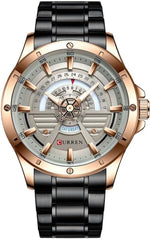 CURREN Original Brand 8381 Stainless Steel Band Wrist Watch For Men With Brand (Box)-8381 - BROWN GRAY