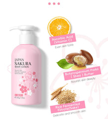Shiny Body Lotion Firming Moisturizer for Dry Skin Japanese Sakura Moisturizer with Niacinamide and Vitamin C Nourishes Skin Non Sticky Refreshing Absorbs Quickly