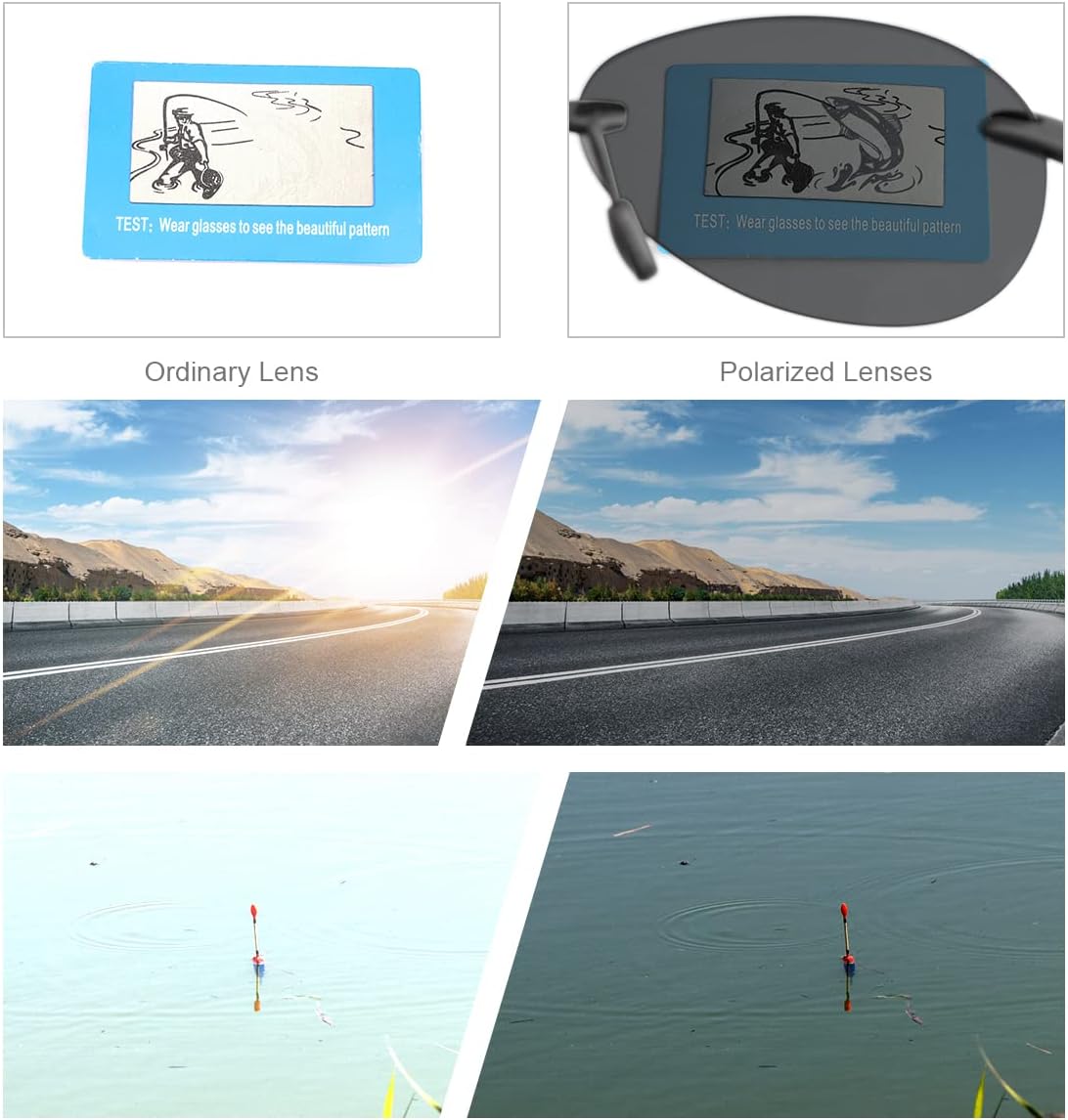 Polarized Sunglasses for Men Women Rimless Frame Driving Glasses UV400 Protection Mirror Lens Shades Sport Eyewear Eyeglasses