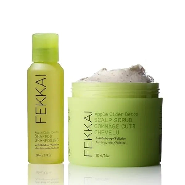 FEKKAI Apple Cider Detox Hair Recovery Duo Includes Shampoo+ Clarifying Scrub Free of Sulfates, Parabens, Phthalates