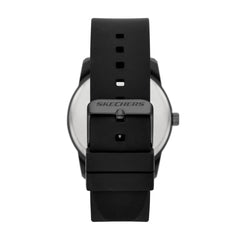 Skechers Men's Ardmore Quartz Metal and Silicone Casual Sports Watch - Black/Blue Laser Bracelet Set