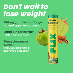 PLIX - THE PLANT FIX Garcinia Cambogia 15 Effervescent Tablets For Weight Loss- Pack of 2, Ayurvedic Herbs,Ginger,Cinnamon Extract, Improves Energy, For Men & Women