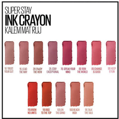 Maybelline New York Super Stay Ink Crayon Matte and Long Lasting Lipstick Number 100 Reach High 1.5g