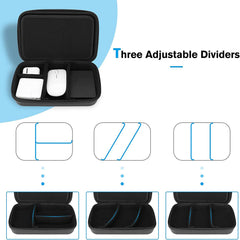 VOL Hard EVA Carrying Case, Electronic Storage Case, Power Adapter for MacBook, Charger Cable, Power Bank, Mouse, Electronic Pencil, USB Flash Drive SD Card, Small Portable Accessory Bag (Black)