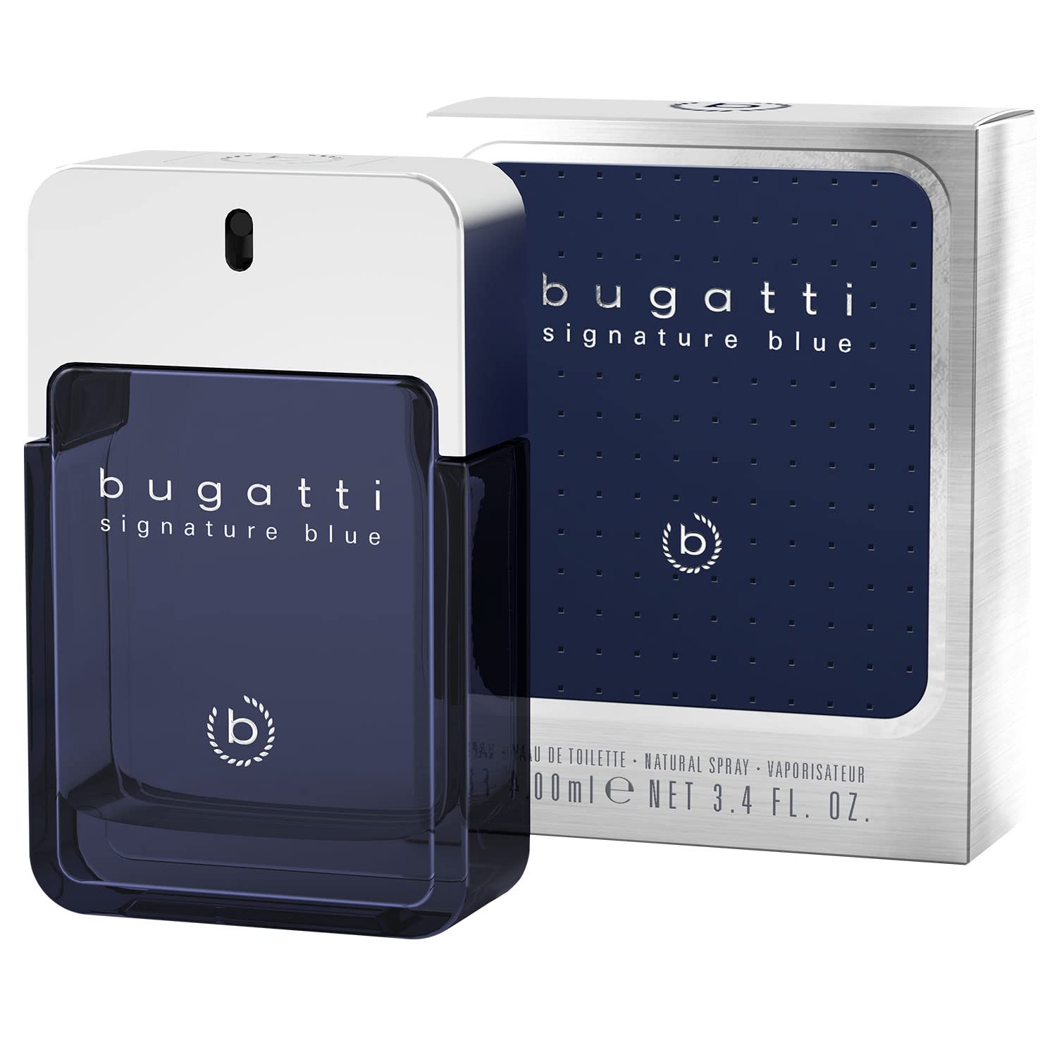 bugatti signature blue perfume for men, 100 ml, fresh eau de toilette with fresh fragrance, men's perfume for all ages, for any occasion and occasion, elegant, sporty, aromatic
