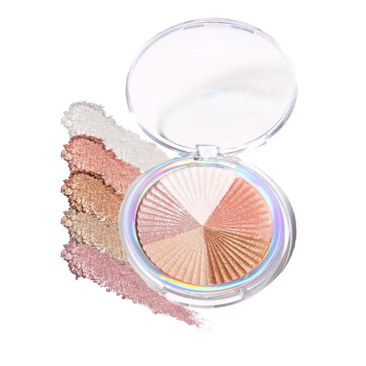 Highlighter Powder Makeup Palette - 5 Colors Highlighter Palette Glitter Bronzer Contour - Long Lasting Highly pigmented Powder Highlighter - Three Dimensional Face Make up