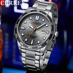 CURREN 8426 Men Watch Top Brand Stainless Steel Quartz Wrist watches Casual Business Waterproof - SILVER GRAY