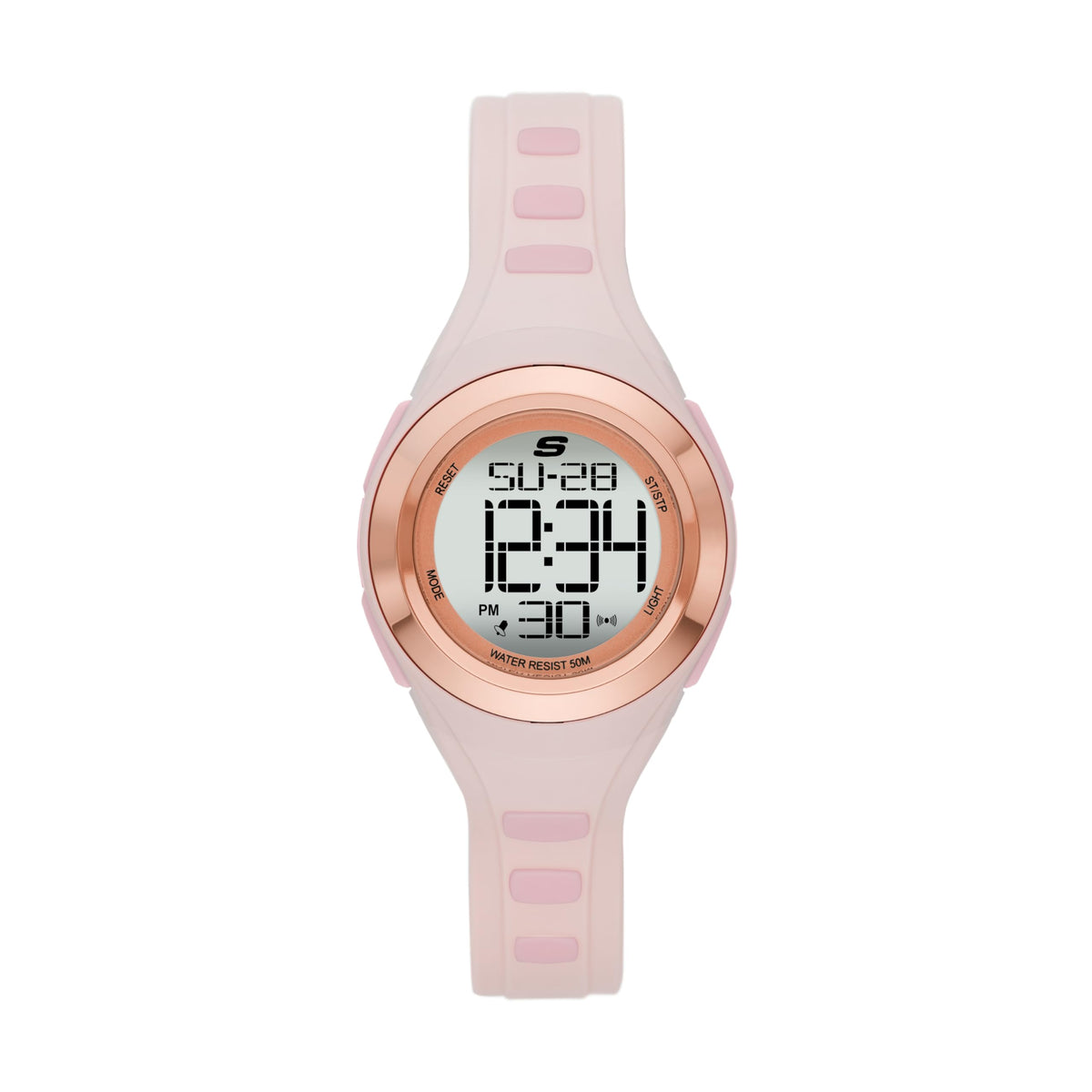 Skechers Tennyson Silicone Digital Watch for Women - Blush Pink