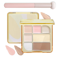 Excefore Concealer Contour Palette,Concealer Cream Contour Makeup Palette,Contouring Foundation Highlighting Makeup Kit with Brush