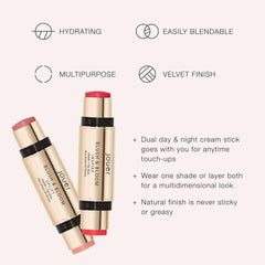 Jouer Blush & Bloom Cheek + Lip Duo - Hydrating Cream Blush Stick for Cheek and Lip Tint - Moisturizing Rose Hip and Squalane Oil Formula, Uplift