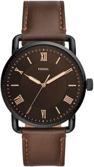 Fossil Men's Copeland Three-Hand, Black-Tone Stainless Steel Watch, FS5666