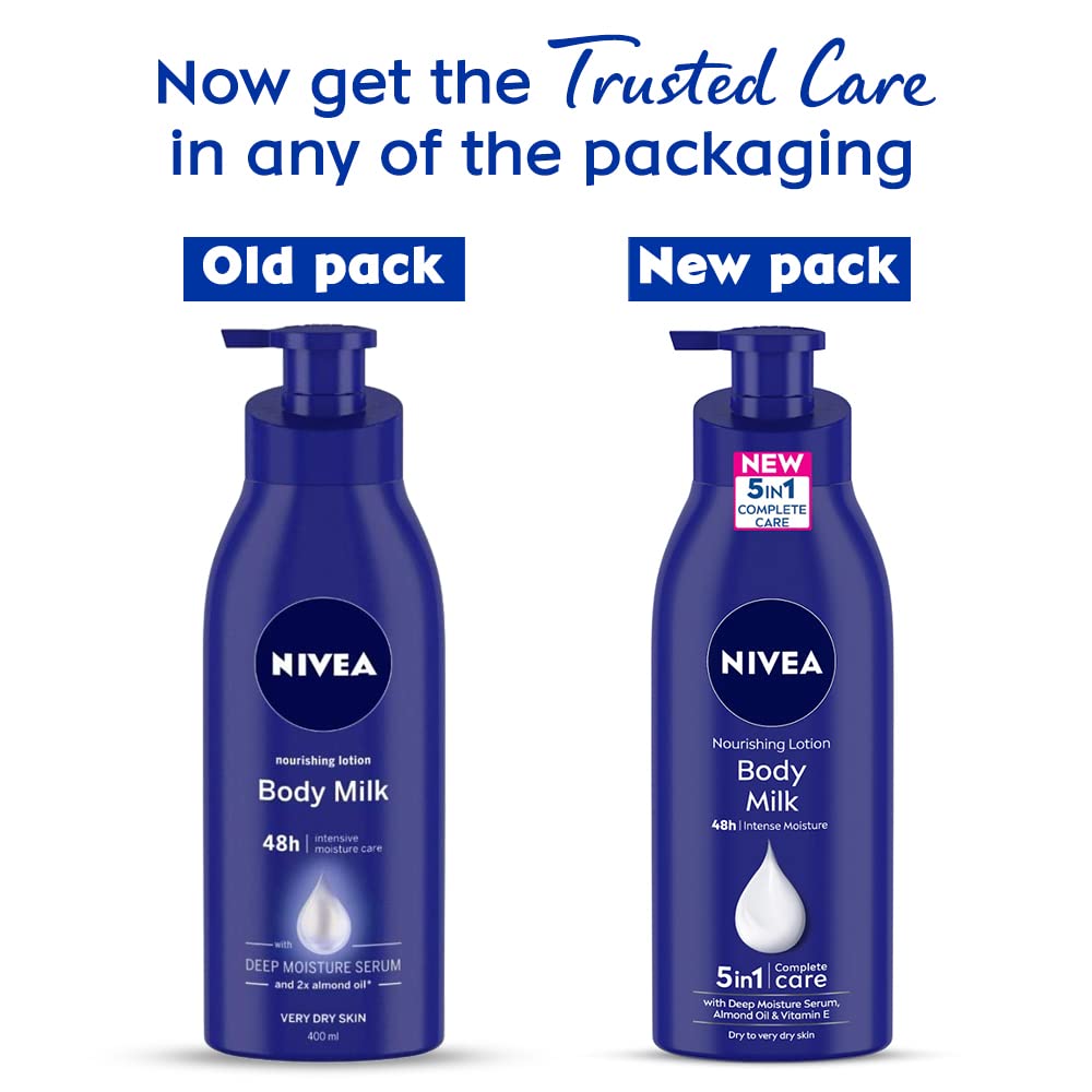 Nivea Body Lotion For Very Dry Skin, Nourishing Body Milk With 2X Almond Oil - 400ml