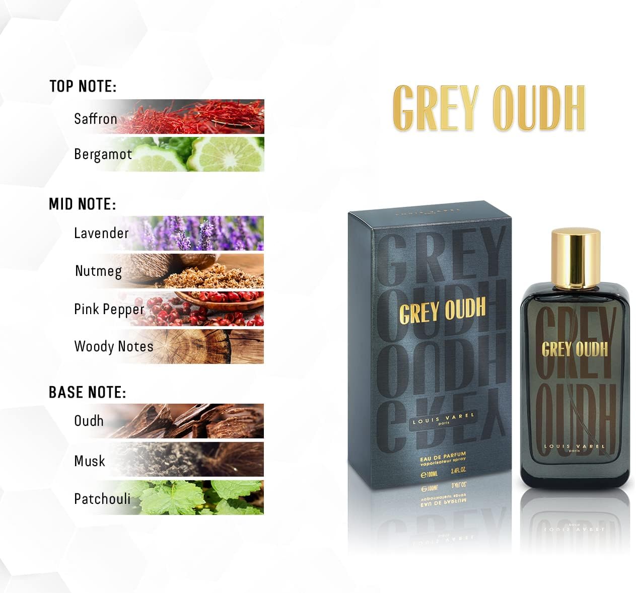 LOUIS VAREL, GREY OUDH EDP UNISEX 100ML