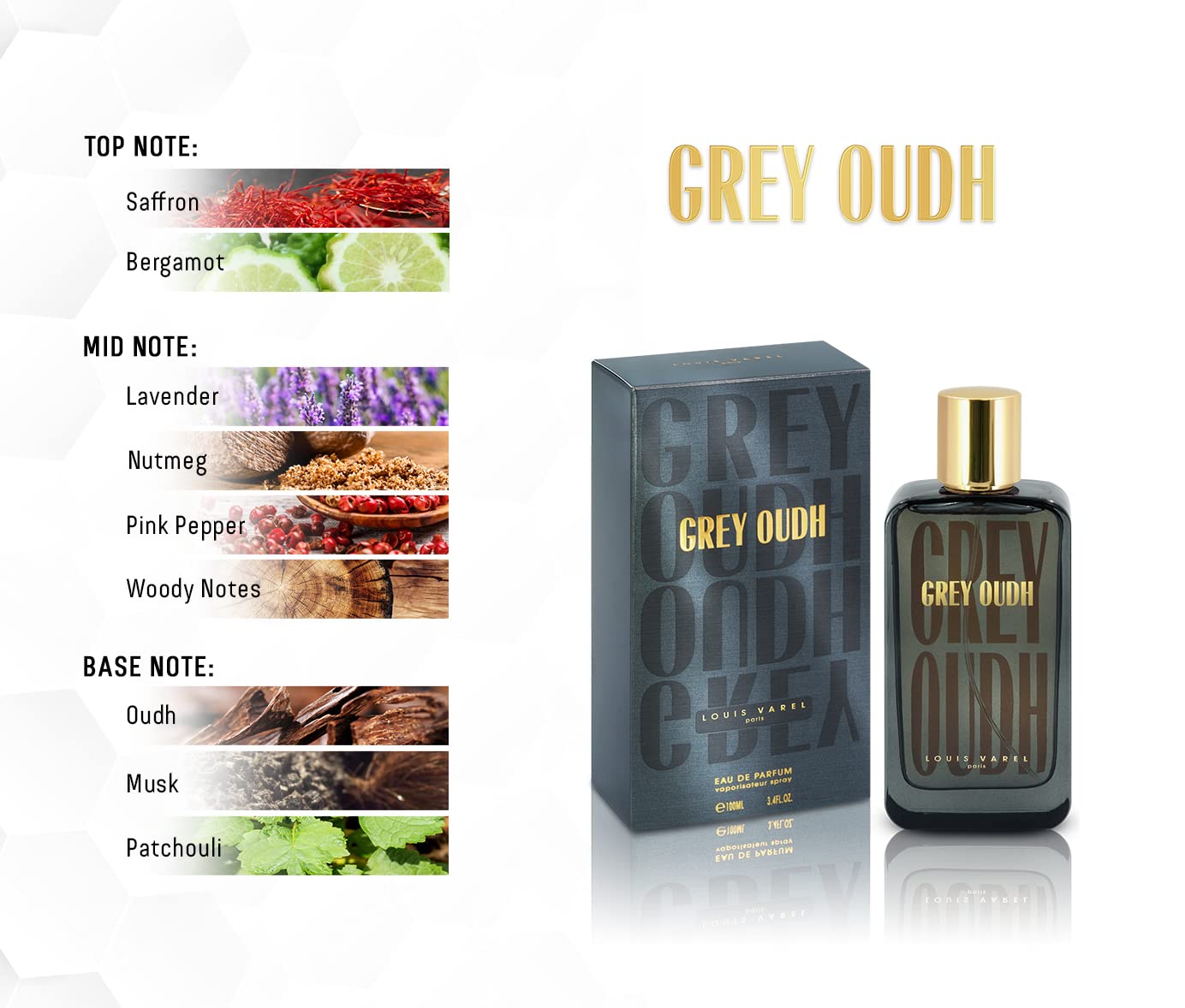 LOUIS VAREL, GREY OUDH EDP UNISEX 100ML