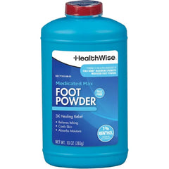 HealthWise Maximum Strength Medicated Foot Powder, 1% Menthol, 10 oz