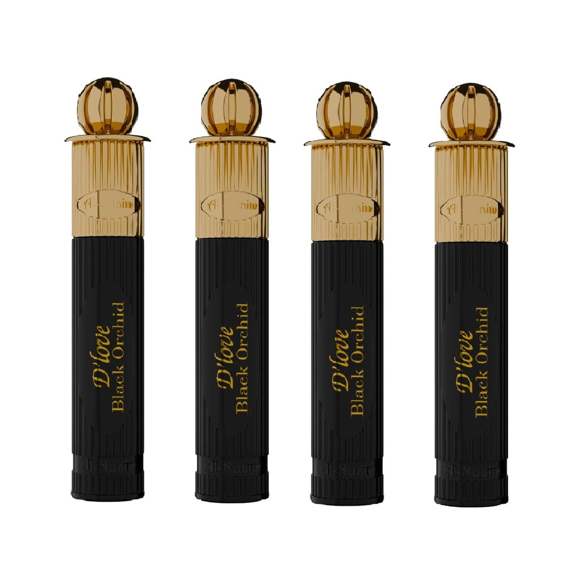 D'Love Black Orchid Alcohol Free Attar Roll On for Men - Pack of 4 (6ml Each) | Exquisite & Long Lasting Fragrance