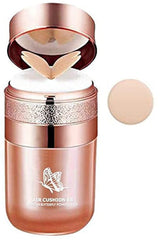 Butterfly Cushion BB Cream,Air Cushion CC Cream BB Cream,Moisturizing Concealer,Bright Makeup Base Long Lasting with Butterfly Makeup Sponge,Makeup Base Primer BB Liquid Foundation (Lvory White)