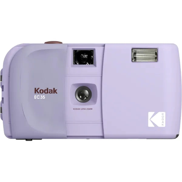 KODAK EC35 35mm Film Camera 35mm, Reusable, Focus-Free, Built-in Flash, Slide Cover, Beginner Friendly (Film & AA Battery are not Included) (Single, Lavender)