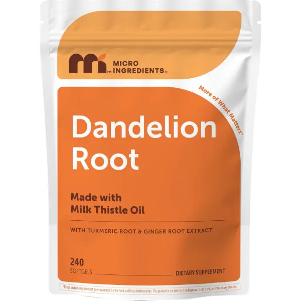 Micro Ingredients Dandelion Root Extract with Turmeric & Ginger, 1000mg, 240 Softgels | Liver Support & Detox Formula | Taraxacum Officinale | 3-in-1 Herbal Blend | Made with Milk Thistle Oil | Non-GMO**