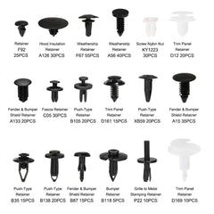 Sulfar Car Retainer Clips & Plastic Fasteners Kit Auto Fastener Clips With Clips Removal Tool 415Pcs 18 Sizes Car Push Pin Rivet Trim Clips Panel Moulding Car Accessories