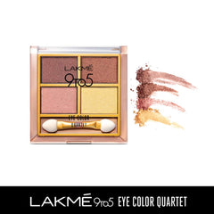 Lakmé 9 To 5 Eyeshadow Palette, Desert Rose, Shimmer Eye Shadow Quartet With 4 Shades For A Day To Night Look - Eye MakEUp Kit, 7 G, Multi