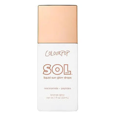 ColourPop Sol Liquid Sun Glow Drops Buildable Face & Body Bronzer Drops Glowy Summer Makeup Enriched with Niacinamide & Peptides for Radiant, Healthy Looking Skin 1.11 oz