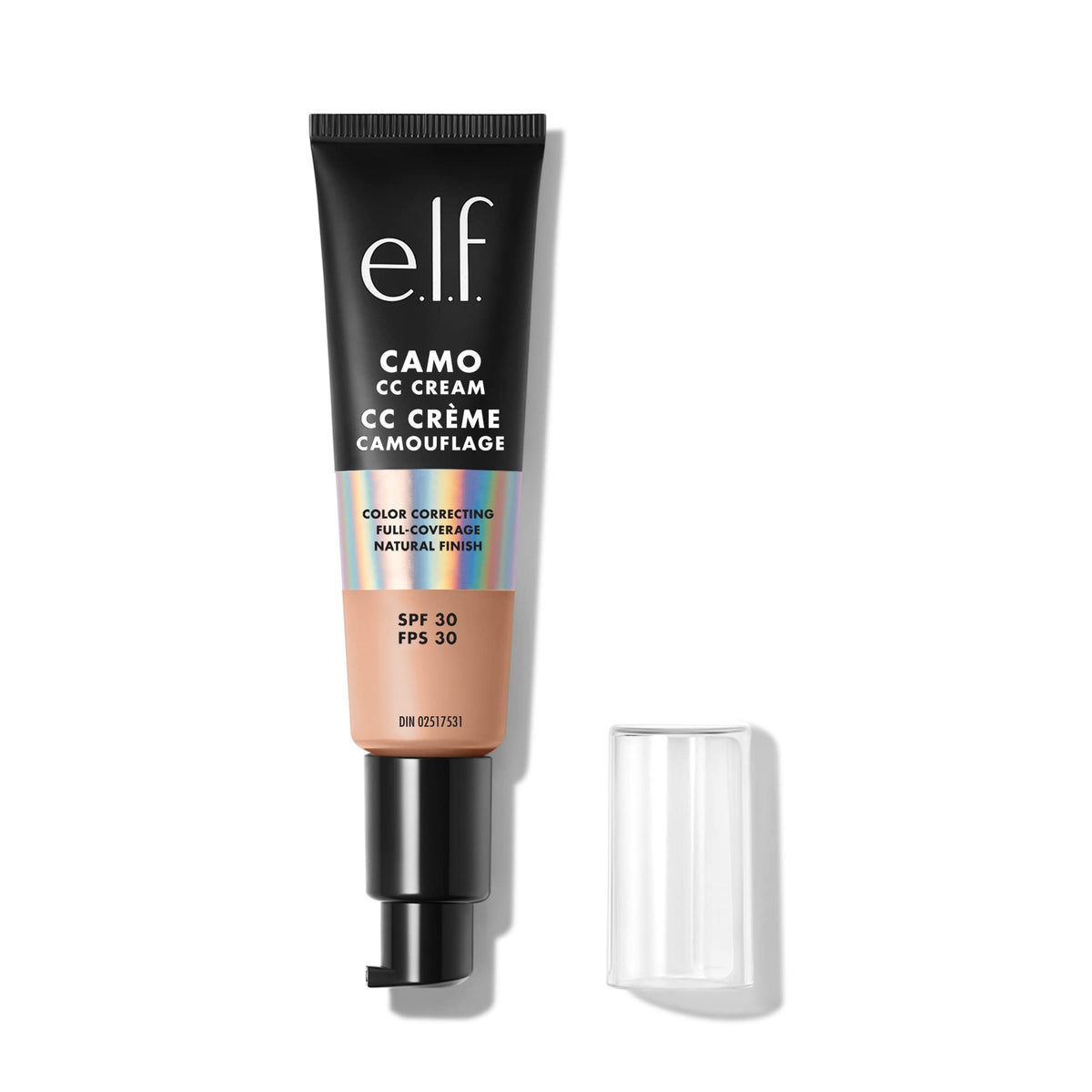 e.l.f. Camo CC Cream, Color Correcting Medium-To-Full Coverage Foundation with SPF 30, Medium 310 C, 1.05 Oz (30g)