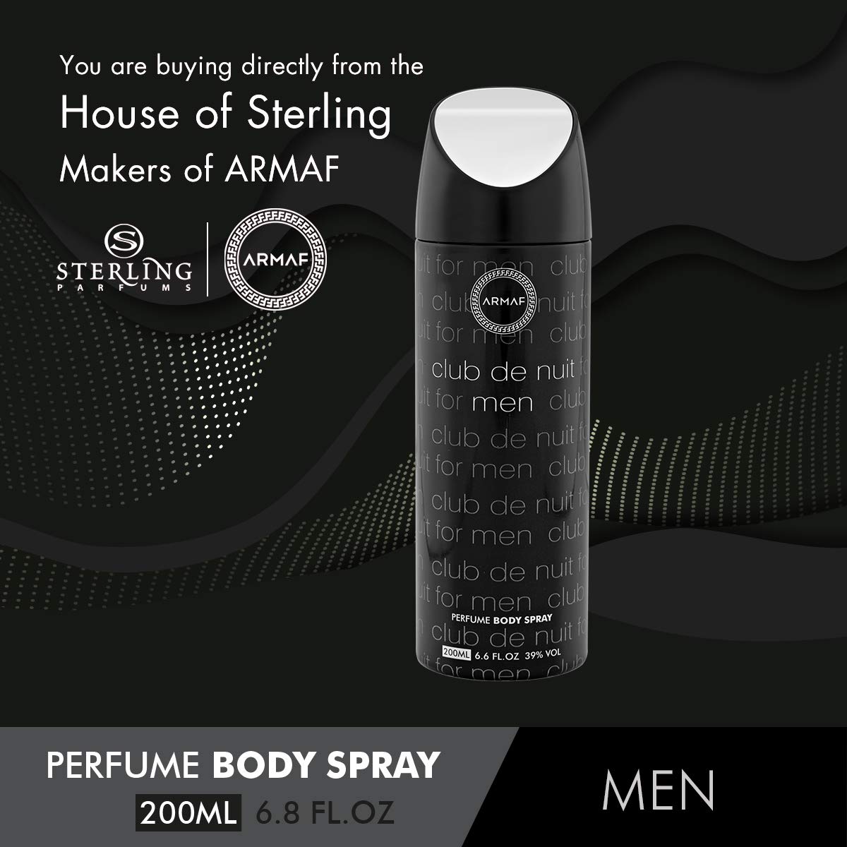 ARMAF Club De Nuit Intense Men, Perfume Body Spray, Deodorant For Him - 200ml (PACK OF 6) By ARMAF From The House of Sterling