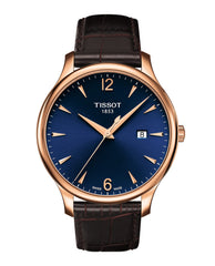 Tissot mens Tradition Stainless Steel Dress Watch Rose Gold T0636103604700