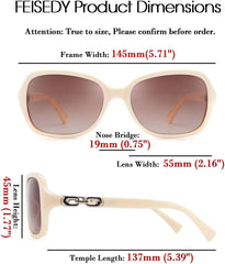 FEISEDY Women Polarized Sunglasses 100% UV400 Vintage Square Sun Glasses Outdoor Driving Fashion Shades for Women B2526