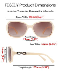 FEISEDY Women Polarized Sunglasses 100% UV400 Vintage Square Sun Glasses Outdoor Driving Fashion Shades for Women B2526