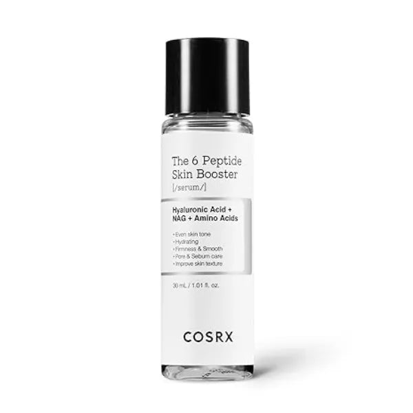 COSRX Mini Sized 6X Peptide Collagen Booster Toner Serum 1 Fl Oz, Niacinamide & Hyaluronic Acid, Facial Serum, Travel Essentials, Korean Skin Care