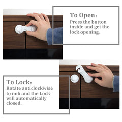 IBAMA 6-Pack Baby Safety Locks Child Safety Locks Baby Proof Cabinet Latches Childproof Drawer Latches 3M Adhesives Multi-Purpose for Furniture Kitchen Cupboards Fridge Closet-White
