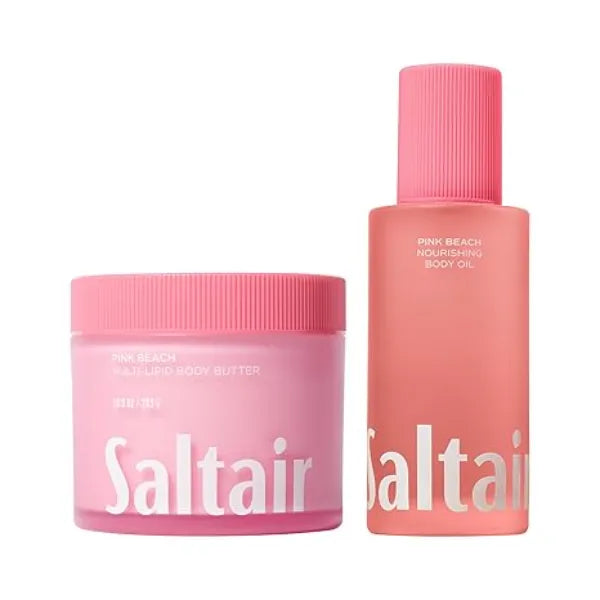 Saltair Body Oil and Multi Lipid Body Butter Set Deep Moisture, Hydrating After Shower Skincare Duo Pink Beach Scent