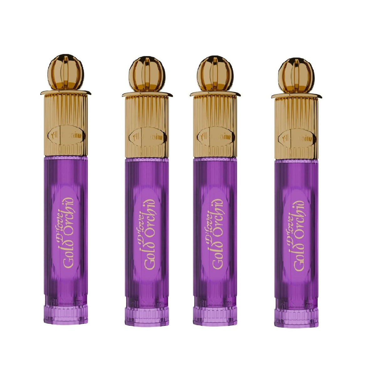 Al-Nuaim D'Love Gold Orchid Alcohol Free Attar Roll On for Men - Pack of 4 (6ml Each) | Exquisite & Long Lasting Fragrance