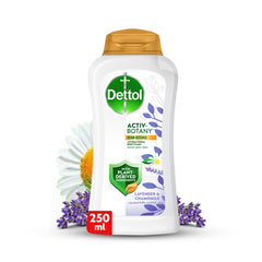 Dettol Activ-Botany Antibacterial Showergel & Bodywash, Lavender & Chamomile Fragrance, with Plant-Derived Ingredients for Effective Germ Defence & Personal Hygiene, 250ml