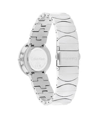 CALVIN KLEIN WOMEN'S SILVER WHITE DIAL STAINLESS STEEL BRACELET WATCH - 25100042