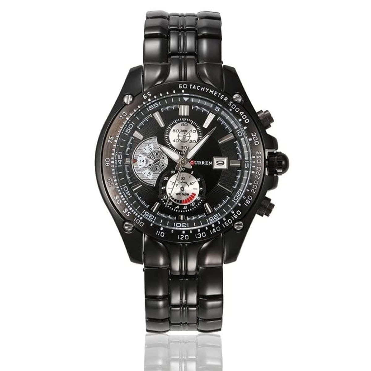 CURREN LUXURY HOUR DIAL DATE CLOCK SPORT MEN STAINLESS STEEL QUARTZ WRIST WATCH M-2448 - Black