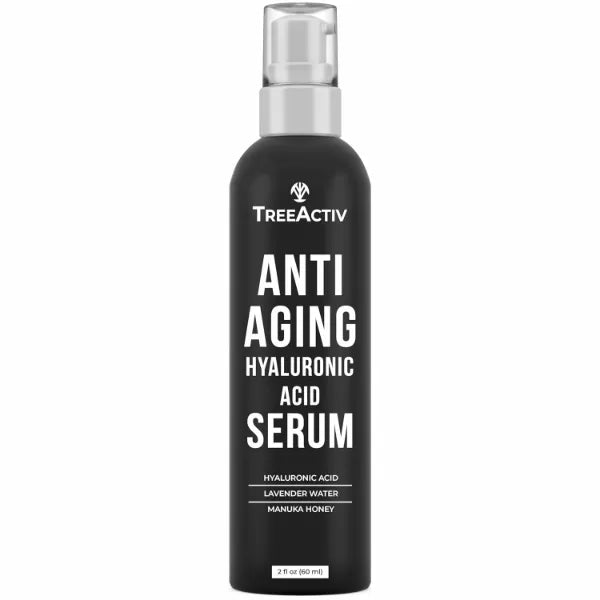 Anti-Aging Hyaluronic Acid Serum for Face 2 oz, Hydrating Wrinkle Repair for Skin Care, Pure Hyaluronic Acid Face Serum for Women, Oil-Free Anti-Aging for Advanced Skin Repair TreeActiv