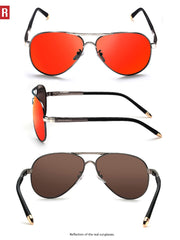 ROCKNIGHT Polarized Aviator Sunglasses for Men Women Metal Flat Top Sunglasses lightweight Driving UV400 Outdoor 58mm