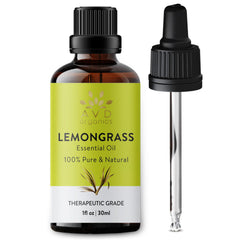 AVD ORGANICS Lemongrass Essential Oil 30ml | 100% Pure and Natural | Therapeutic Grade Essential Oil for Aromatherapy and Skincare | 1 fl. Oz