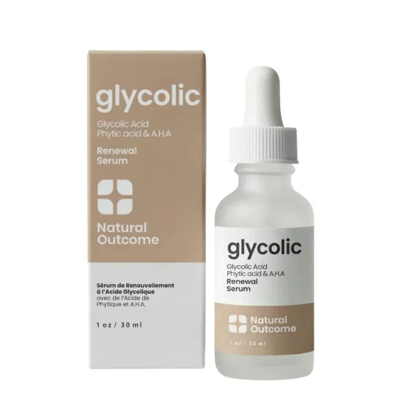 Natural Outcome Glycolic Acid/AHA 12% Renewal Serum | Anti-Aging Exfoliating Facial Serum | Increases Cell Turnover Leaving Behind Smoother Skin | Clarifies Acne and Rejuvenates Skin | 1 Oz