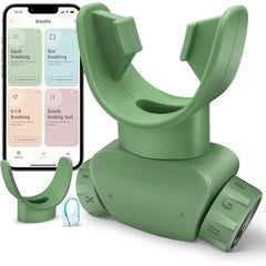 TOPESTKING Breathing Trainer with Excellent Quality Silicone, Breathing Exercise Trainers Adjustable and Portable Easy to Clean for Daily,Fitness & Sport Green