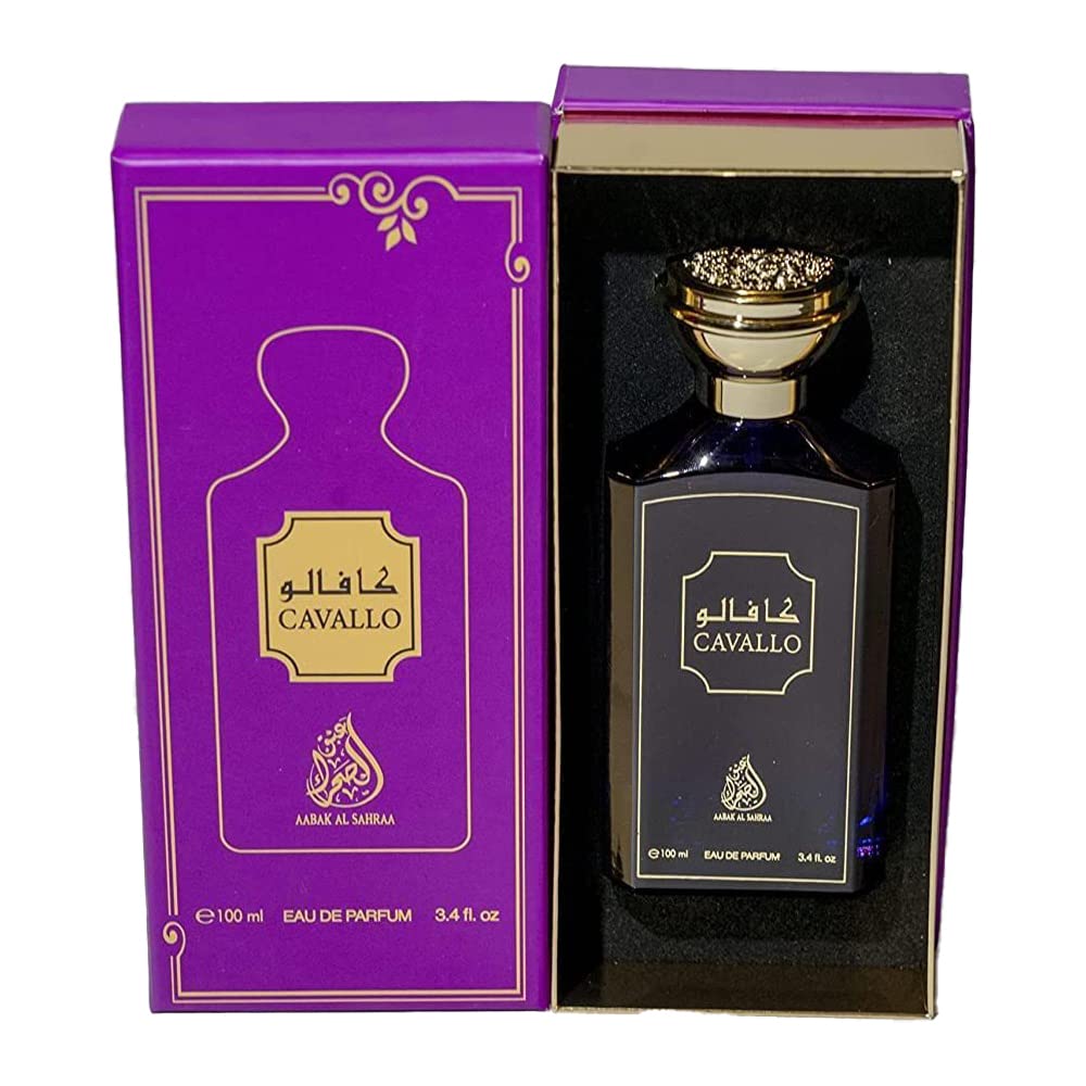 aabak al sahraa عبق الصحراء Cavallo Arabic Perfume for Women 100ML - Amber, Musk, and Vanilla Notes - Luxury Long Lasting Eau De Parfum for Women 100 ML